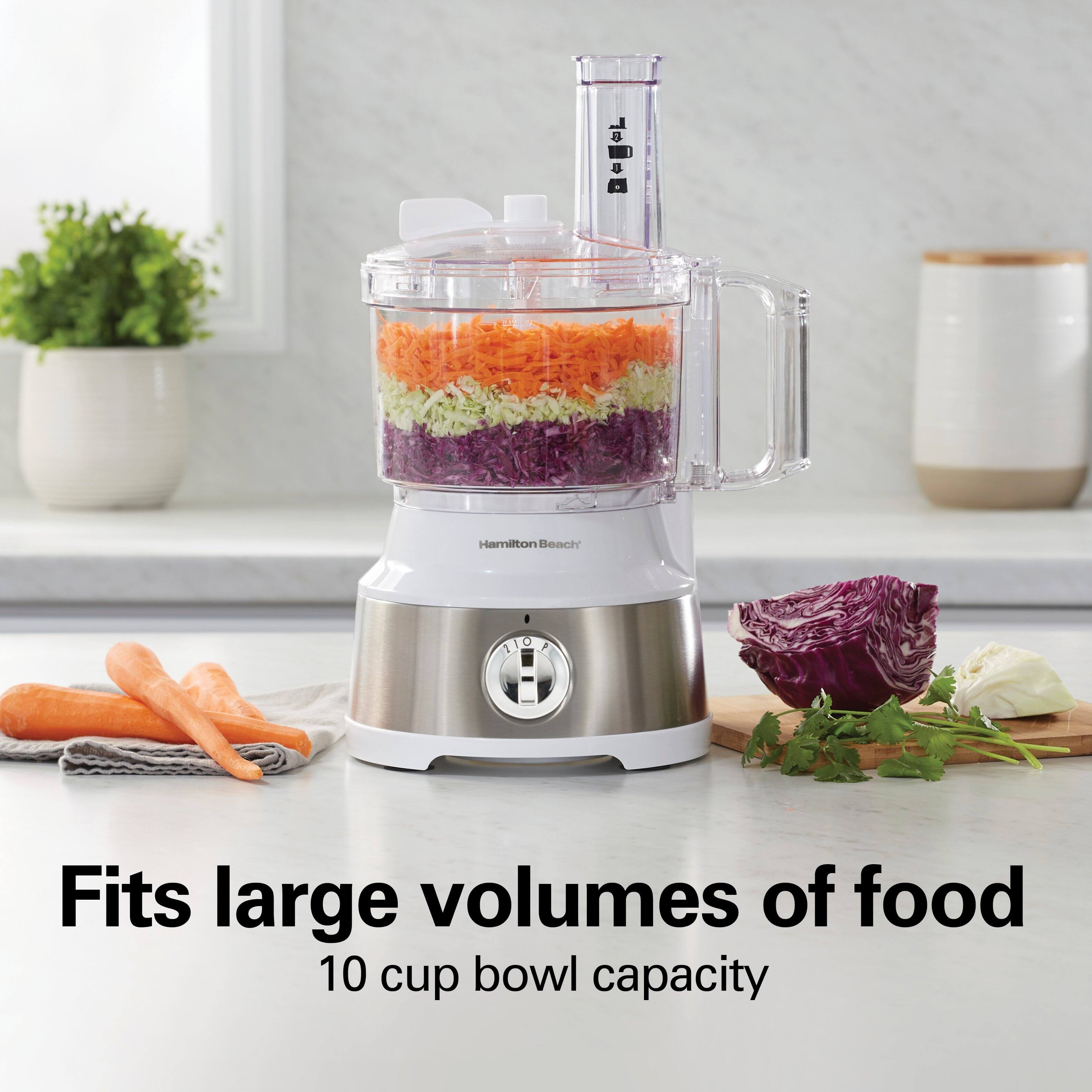 Hamilton Beach  
1101 0  
Fits large volumes of food  
10 cup bowl capacity