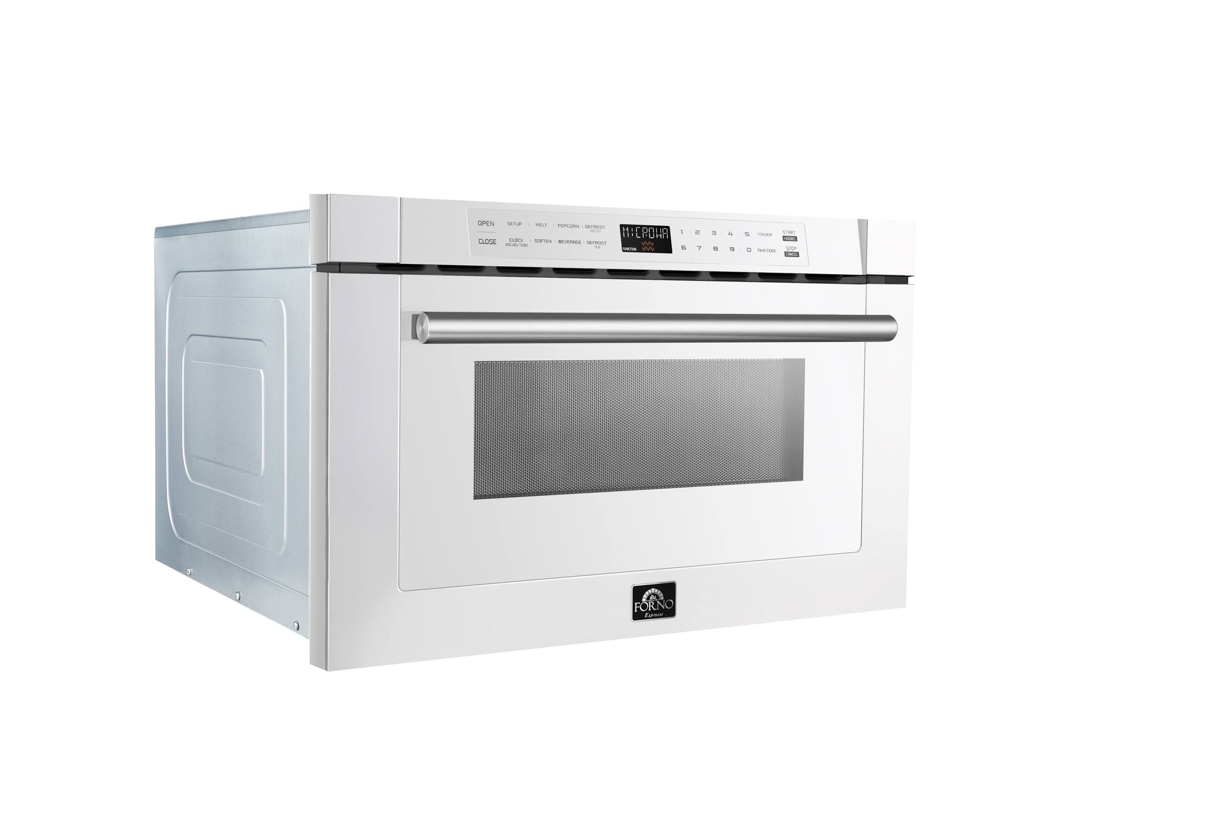Oven with a stainless steel door and a digital display.