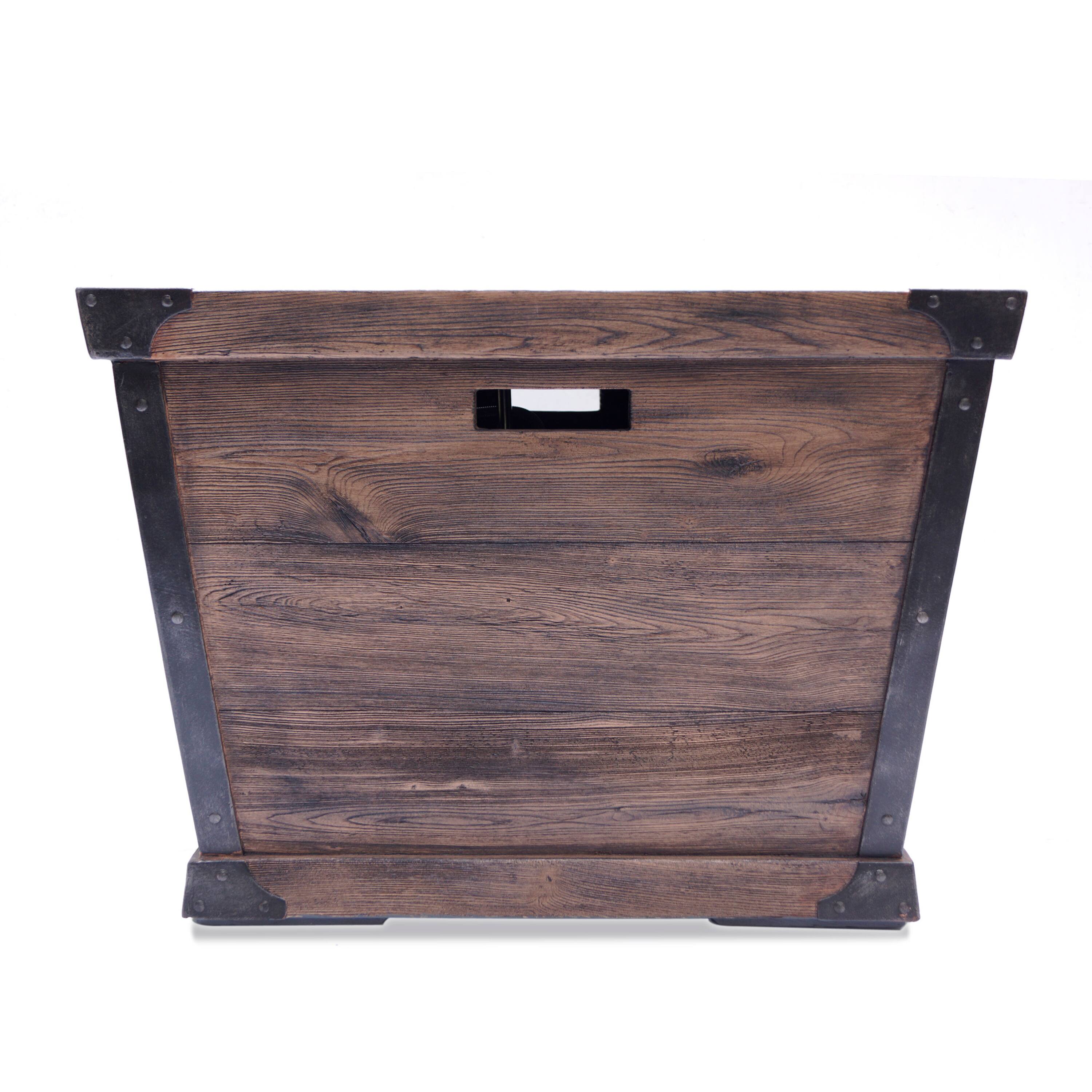 Alt View 5. APRILSOUL - Outdoor Patio 24 inch H x 32 inch W Square Gas Burning Concrete Fire Pit Wood Pattern Brown - Brown.