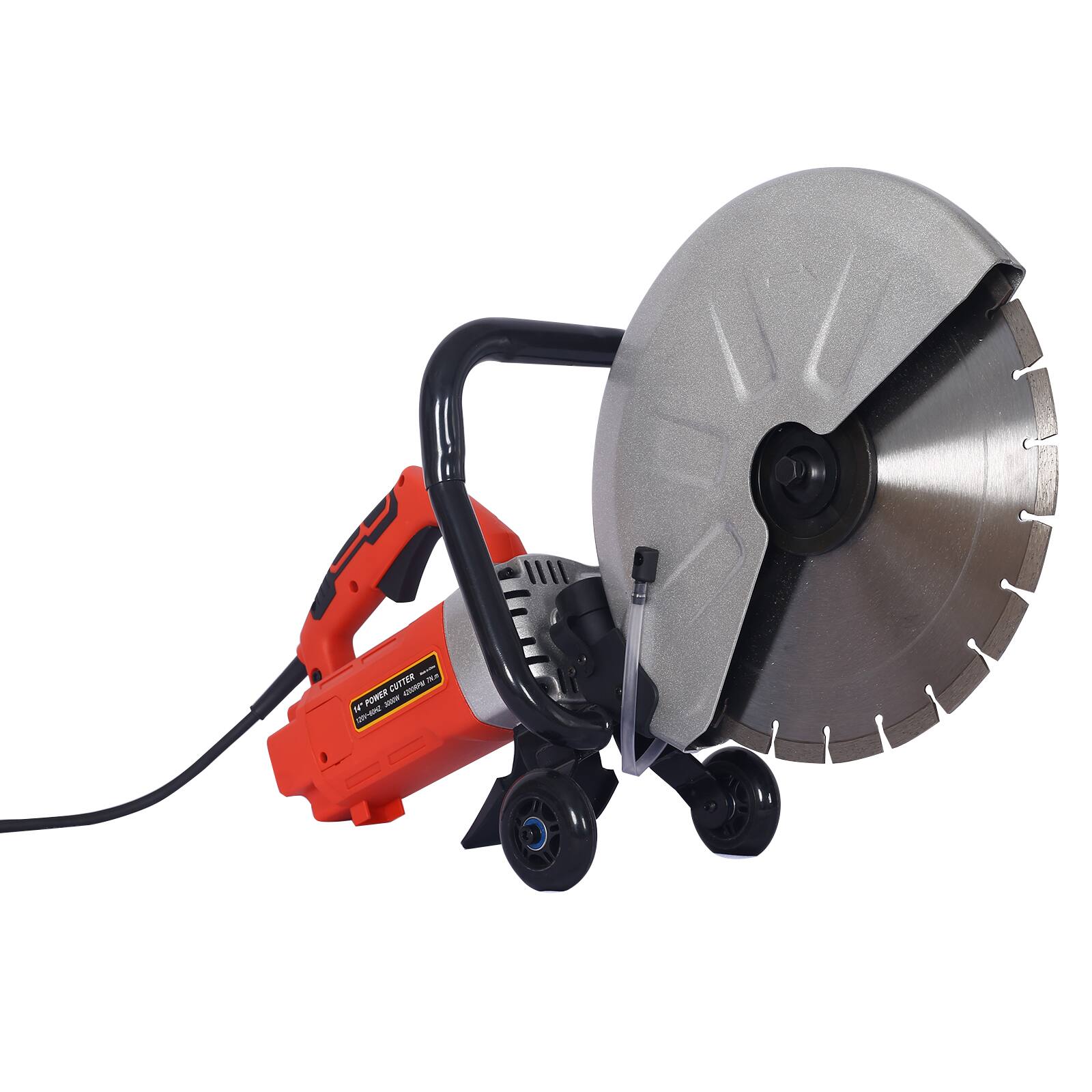 The text on the image reads:

"Hi-Power Cutter
1200W
125mm
CUTTING DISC
COTTER T PORER"