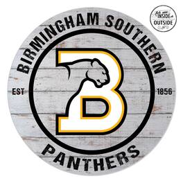 Jardine - Birmingham-Southern Panthers 20'' x 20'' Indoor/Outdoor Weathered Circle Sign - White