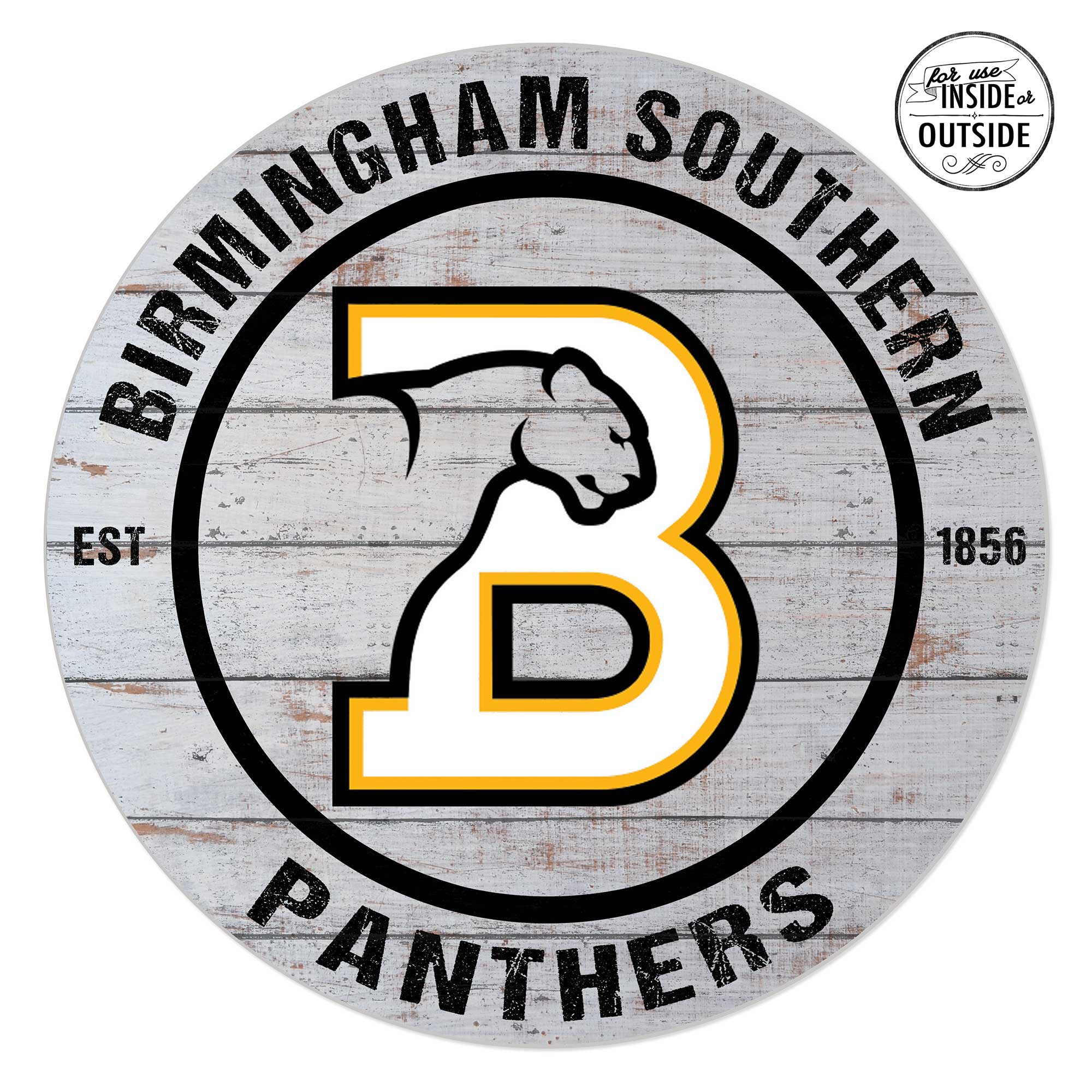 Birmingham-Southern Panthers 20'' x 20'' Indoor/Outdoor Weathered Circle Sign