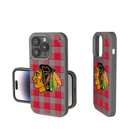 Keyscaper - NHL - Chicago Blackhawks Plaid Soft Touch iPhone Case - 14 - Gray