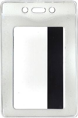Front. Advantus - Security Badge Holder, Vertical Style, 3" x 4", 50/Box - Clear.