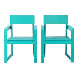 WestinTrends - Paloma Modern HDPE Outdoor Patio Dining Arm Chairs (Set of 2) - Turquoise