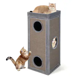 Costway - 4-Story Cat House 39" Cat Condo with Scratching Posts & 4 Soft Plush Cushions