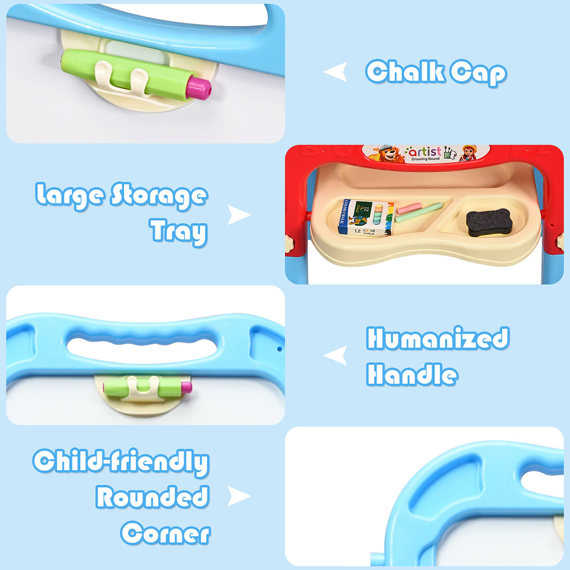 Chalk Cap, Artist, Large Storage Tray, DNA Kit, Humanized Handle, Child-friendly, Rounded Corner.