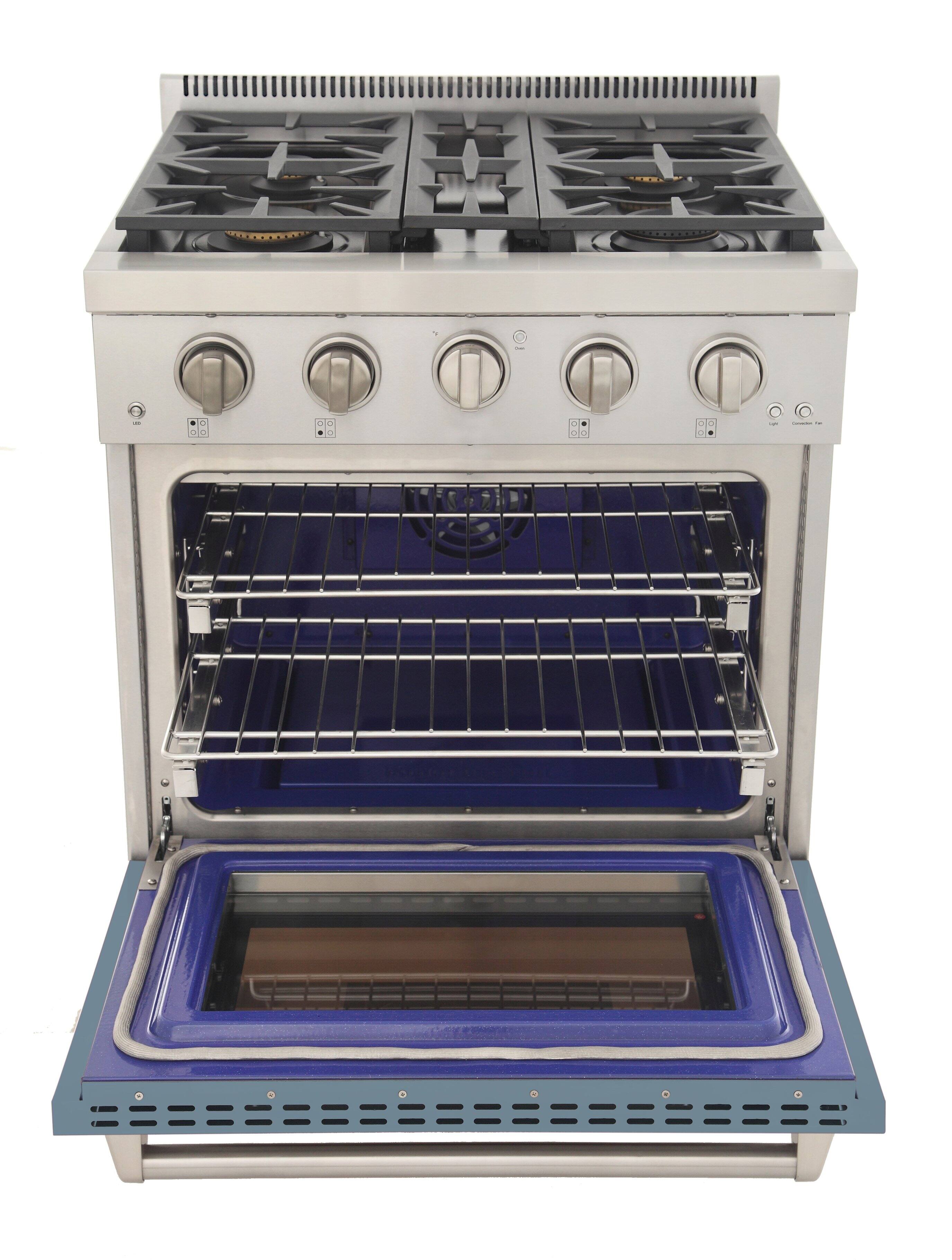 Back. Kucht - KUCHT Professional 30 in. 4.2 cu. ft. Propane Gas Range and Convection Oven in Light Blue with True Simmer Burners - Light Blue.