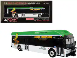 New Flyer Xcelsior XHE40 Transit Bus "AC Transit" White and Green with Graphics 1/87 (HO) Scale Model by Iconic Replicas