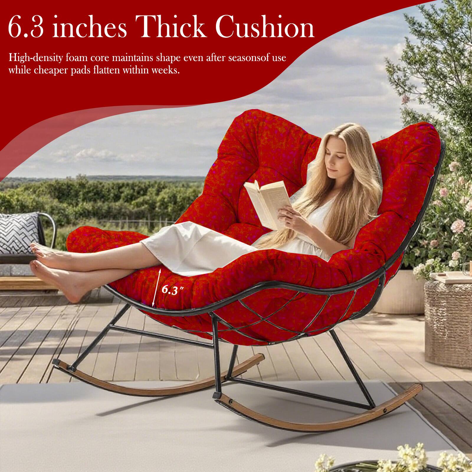 6.3 inches Thick Cushion

High-density foam core maintains shape even after seasons of use while cheaper pads flatten within weeks.