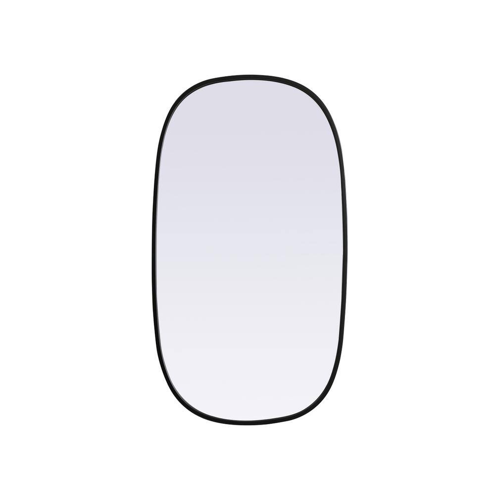Alt View 7. Elegant Decor - Metal Frame Oval Mirror 20x36 Inch in Black - Black.