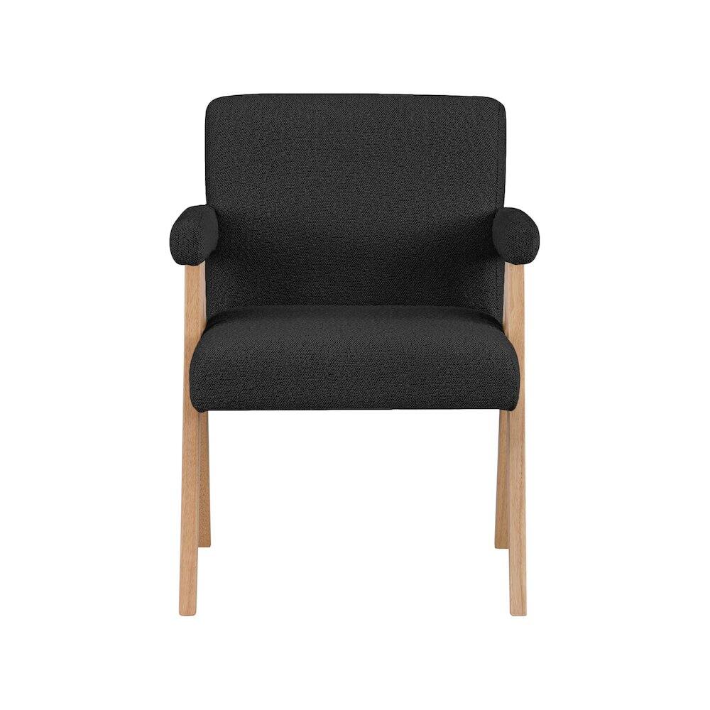 Alt View 2. Meridian Furniture - Woodloch Black Boucle Fabric Accent Chair - Black.