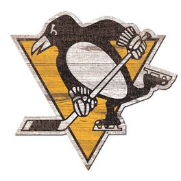 Fan Creations - Pittsburgh Penguins 24'' x 24'' Distressed Logo Cutout Sign - Multicolor