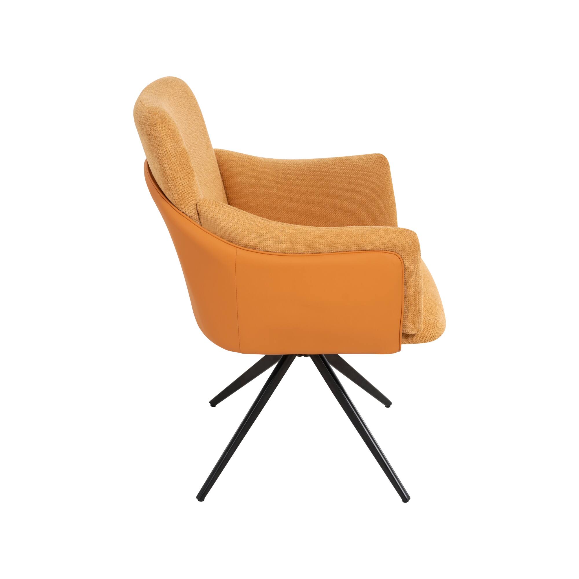 Alt View 5. GOODSILO - Modern Swivel Dining Chairs Set of 2 with Upholstered Seats and Metal Base for Home Office and Living Spaces - Orange.