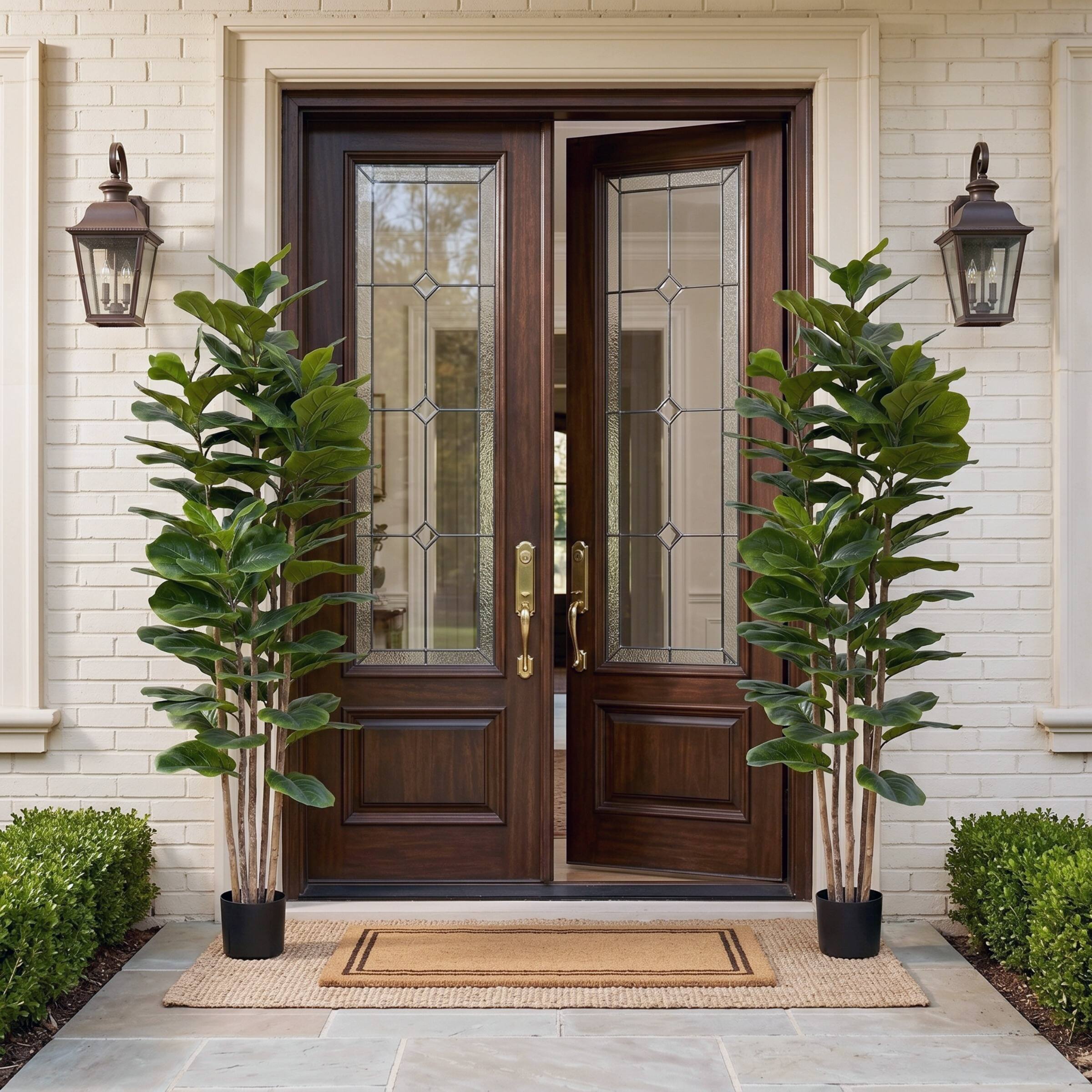 Alt View 7. Pure Garden - 6FT Artificial Fiddle Leaf Fig Tree - Green.