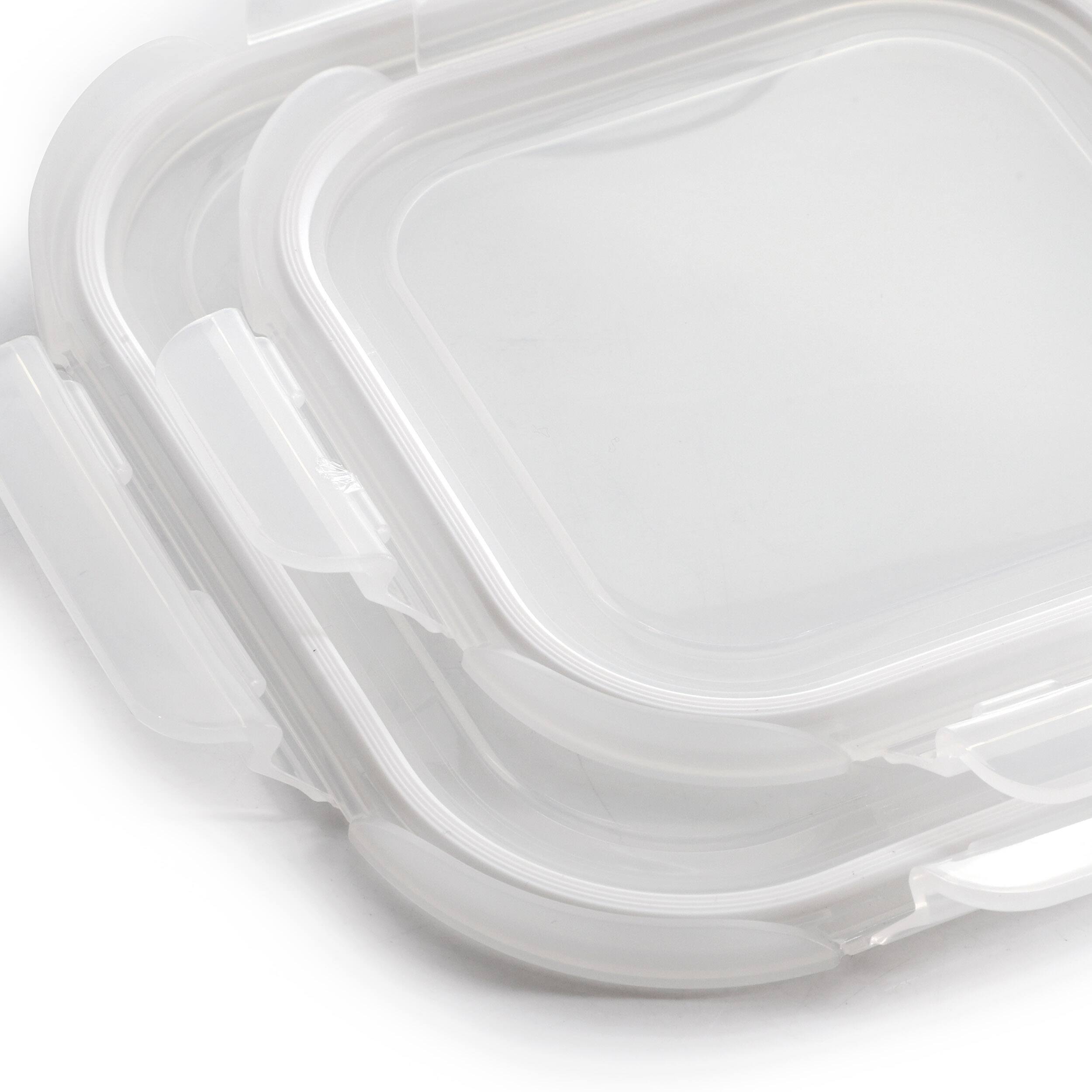 Back. Gibson - Gibson Home House Specials 4 Piece Borosilicate Glass Square Storage Container Set with Snap Lids - Clear.