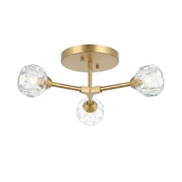 Elegant Lighting - Zayne 3 Light Flush Mount in Gold - Gold And Clear