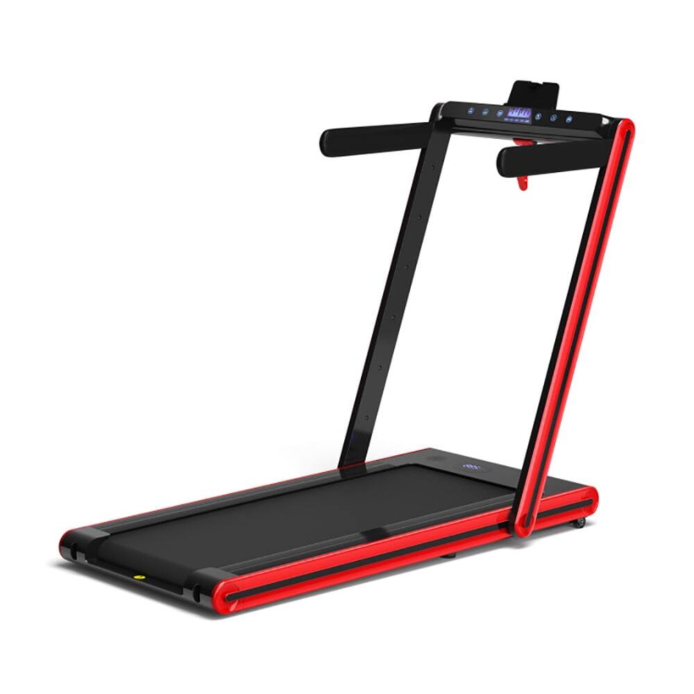 Back. Pefilos - 2-in-1 Folding Treadmill with Dual LED Display-Red, Home Fitness Equipment for Walking & Running , Cardio Exercise - Red.