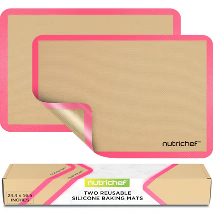 nutrichef nutrichef" nutrichef nutrichef 24.4 x 16.5 INCHES TWO REUSABLE SILICONE BAKING MATS