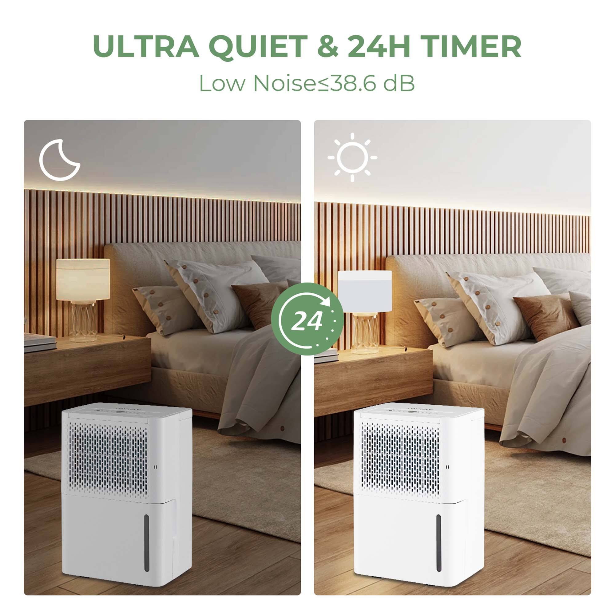 Ultra Quiet & 24H Timer Low Noise<38.6 dB 24 Hour Timer