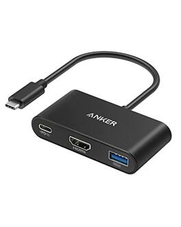 Anker - Refurbished Excellent - USB C Hub PowerExpand 3-in-1 USB C Hub 4K HDMI 100W Power Delivery - Black