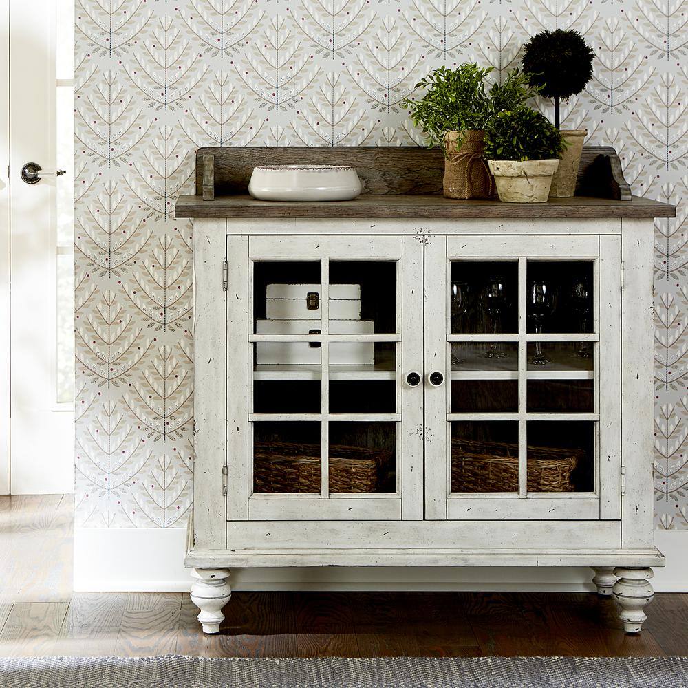 Alt View 4. Liberty Furniture Industries - Whitney Server in Antique Linen w/ Weathered Gray - White.