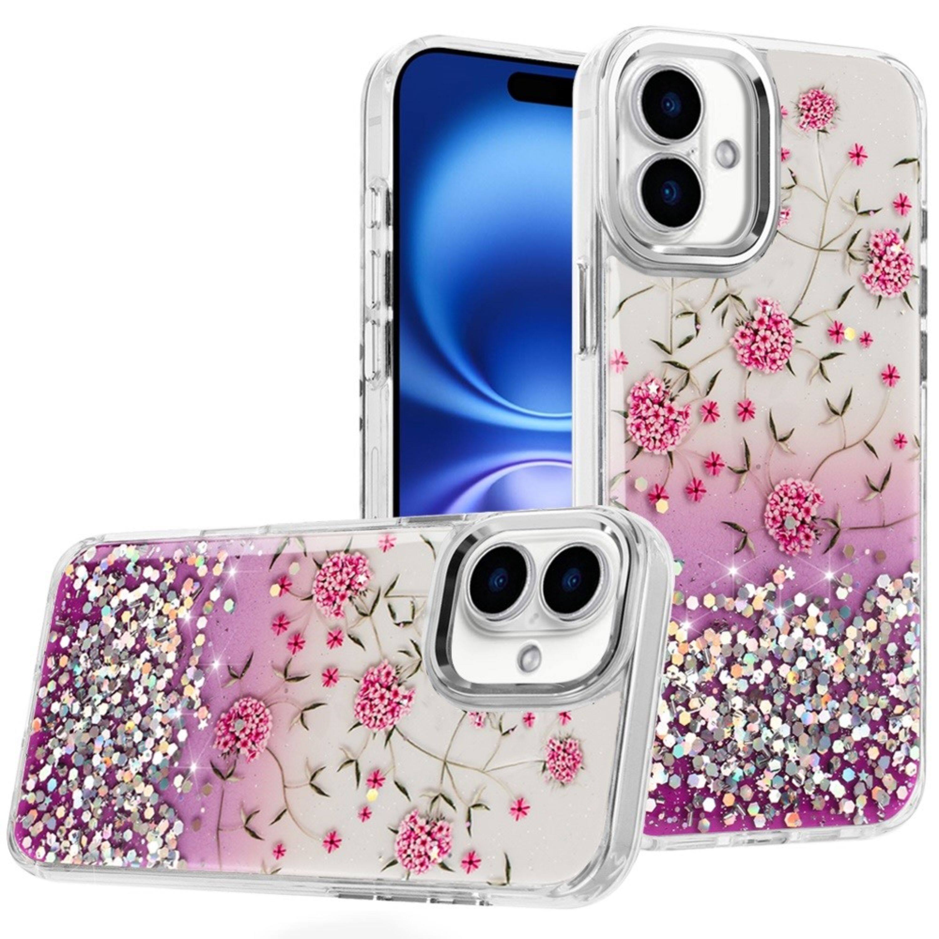 Kitcheniva - Cute In Mold Design Cover Metallic Buttons Plus Tempered Glass For iPhone 17 8 - Multicolor price history on PriceWatchPro