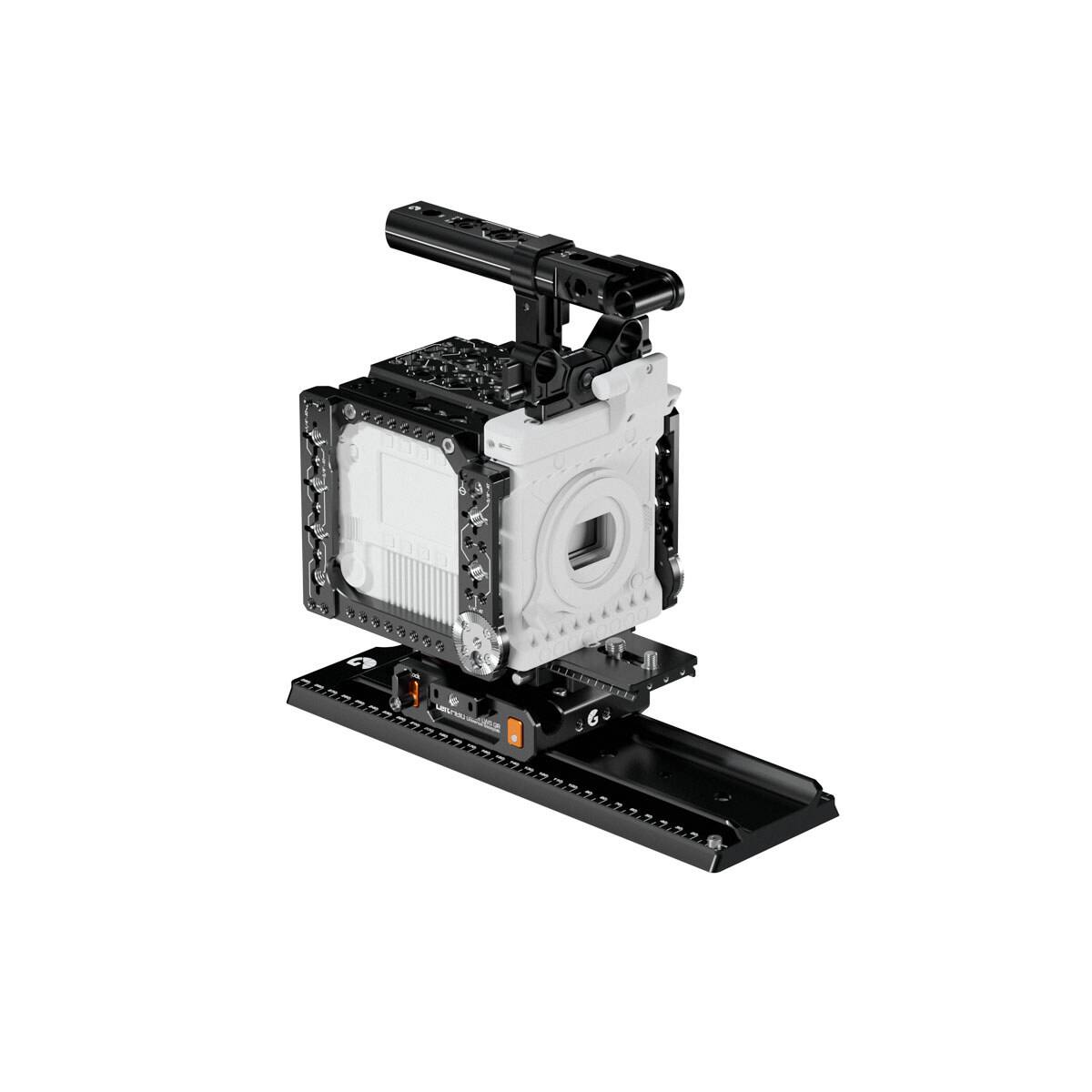 Alt View 2. Bright Tangerine - Bright Tangerine Right Side Horse Shoe Plate for RED V-RAPTOR Camera, Black.