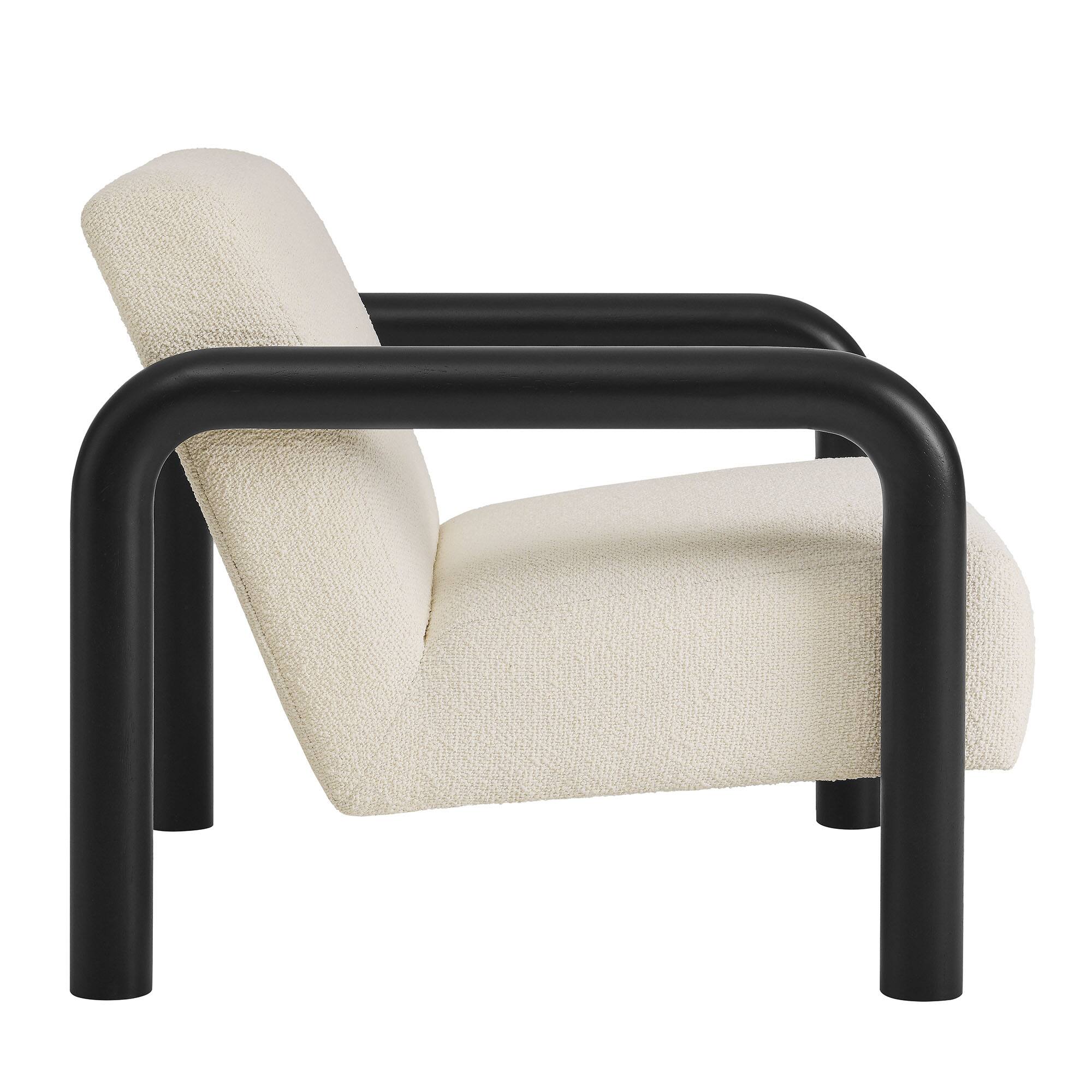 Alt View 2. Modway - Sereno Boucle Accent Chair by Modway - Cream Black.
