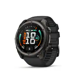 Garmin - fēnix 9 AMOLED GPS Smartwatch 51mm Fiber-reinforced polymer - Black Silicone Band - (2026)