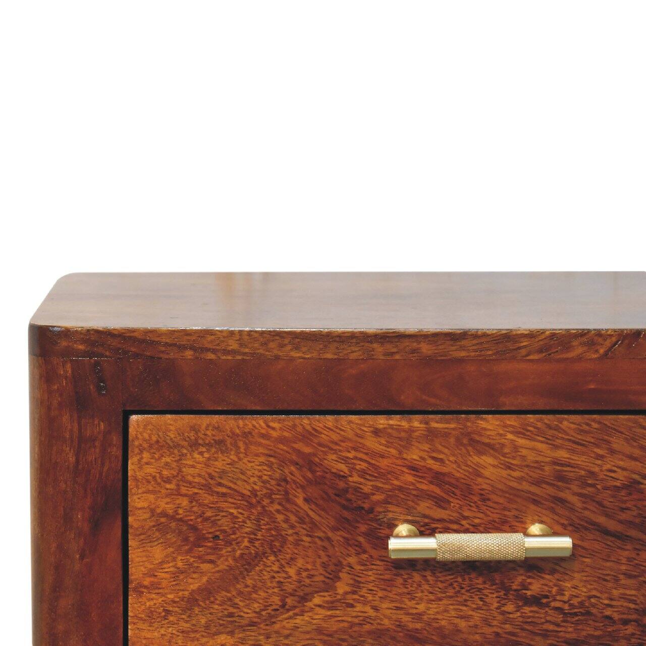 Alt View 1. Artisan Furniture - Artisan Furniture Solid Wood Luca Nightstand, 3 Drawers, Brown - Brown.