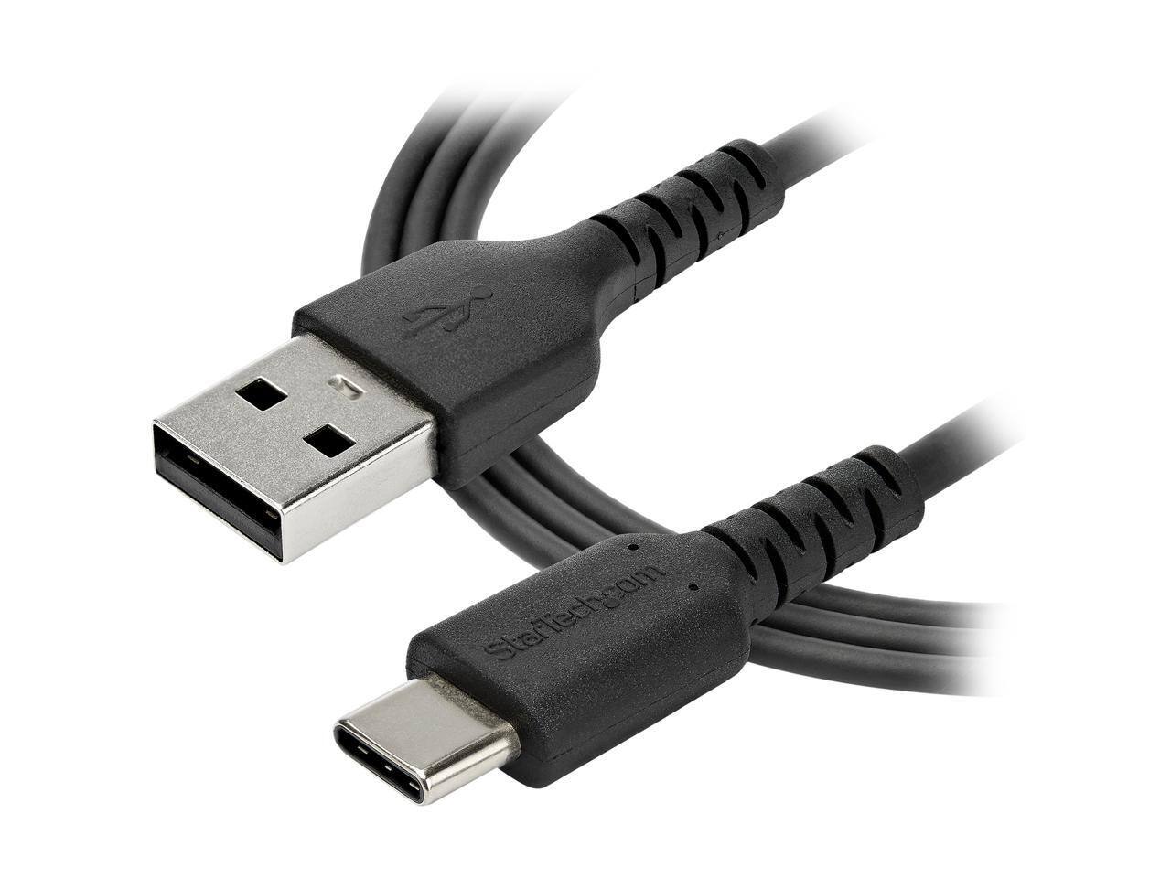 Alt View 3. StarTech.com - StarTech.com RUSB2AC2MB 2m USB A to C Cable - USB 2.0 Data & Charge - Aramid Fiber (Black).