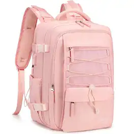 Pacoar Cade - Travel Backpack For Women Men 15.6 Inch Laptop Backpacks With Usb Port Carry On Flight Approved Large Packs College - Pink-15.6 Inch