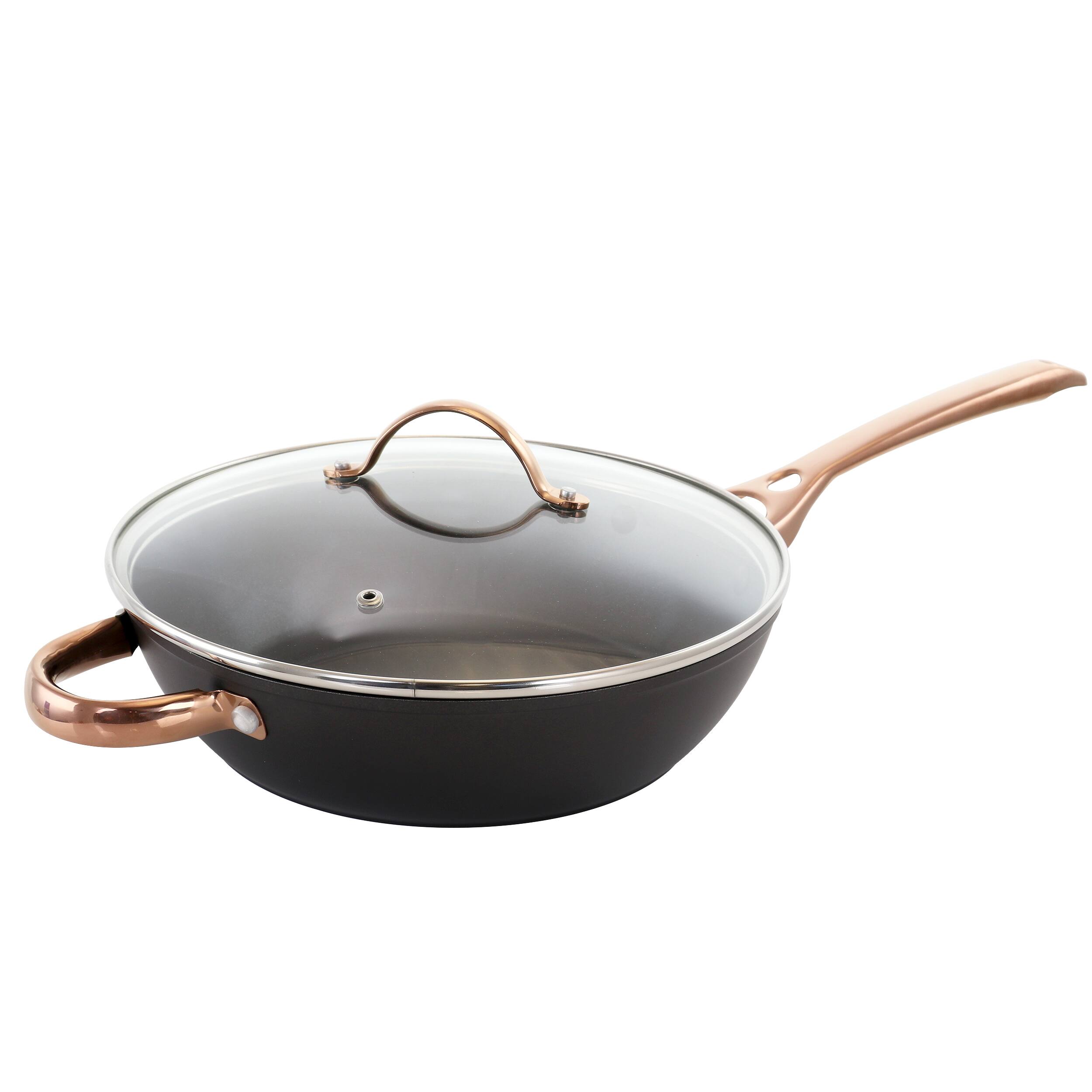 Alt View 6. Oster - Oster Allsberg 2 Piece 3.5 Quart Aluminum Saute Pan with Lid and Bronze Handles - Bronze.