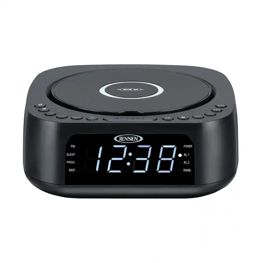 Dial Clock Cd R Jensen JCR 375 Stereo Dual Alarm Clock with Top Loading CD/MP3 CD ...