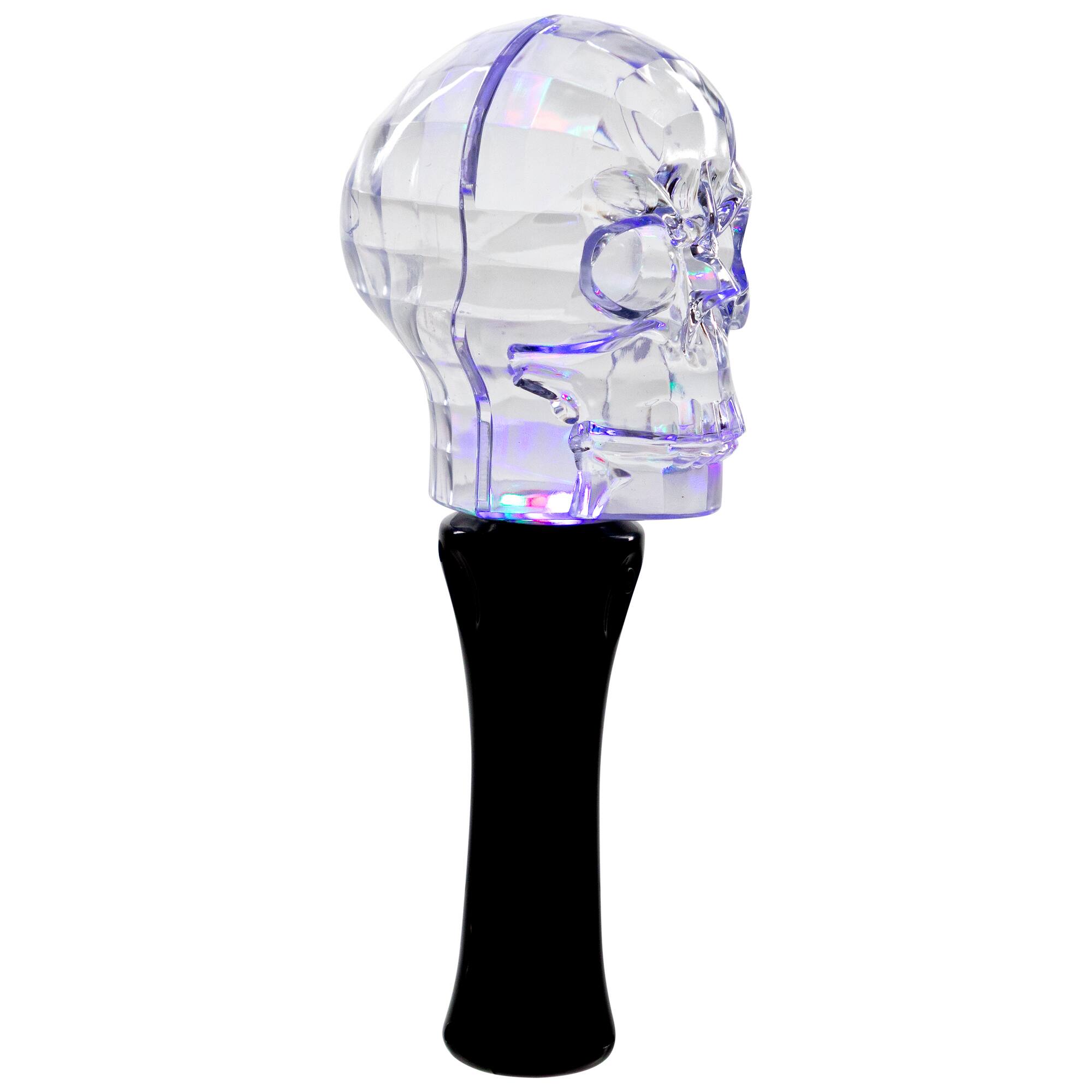 Alt View 4. Northlight - LED Lighted Multi-Function Halloween Skull Light - 9" - Multicolor Lights - Clear.