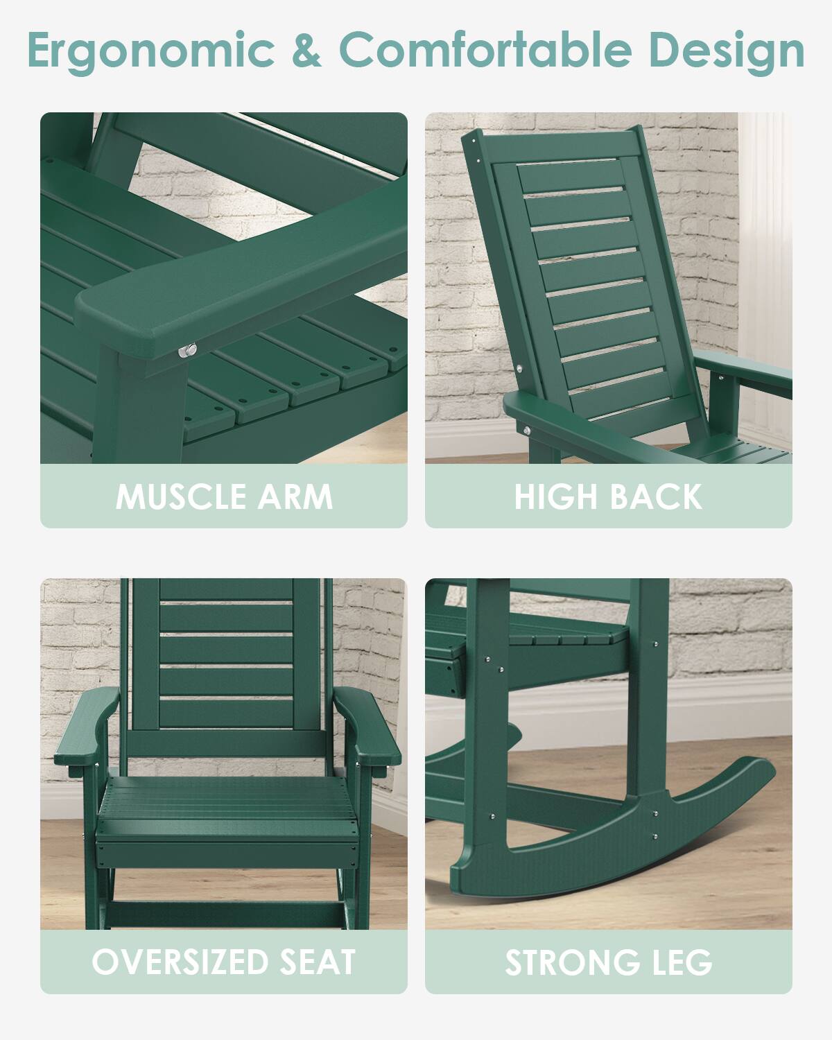 Ergonomic & Comfortable Design

- MUSCLE ARM
- HIGH BACK
- OVERSIZED SEAT
- STRONG LEG