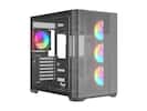 Front. Rosewill - Rosewill ACA503B ATX Mid-Tower Case, Curved Glass, 4x ARGB Fans, USB 3.0 & Type-C (Black) - Black.