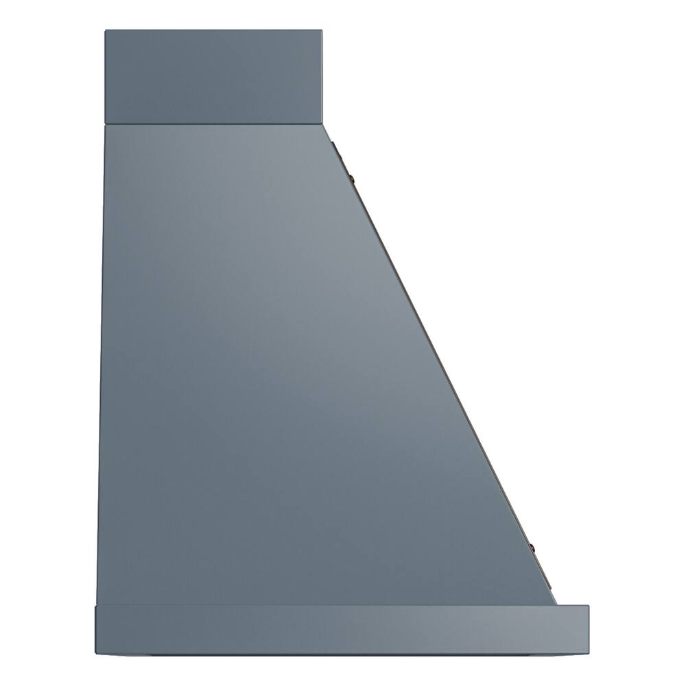 Alt View 3. ILVE - ILVE Nostalgie II Series 30 in. Noblesse Wall Mount Range Hood with 600 CFM (Burnished Trim) - Blue Grey.