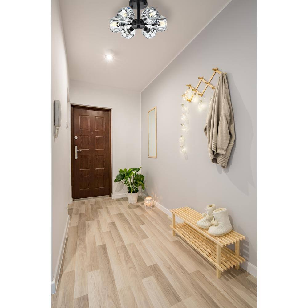 Back. Elegant Lighting - Eren 14 inch Flush Mount in Black - Black.
