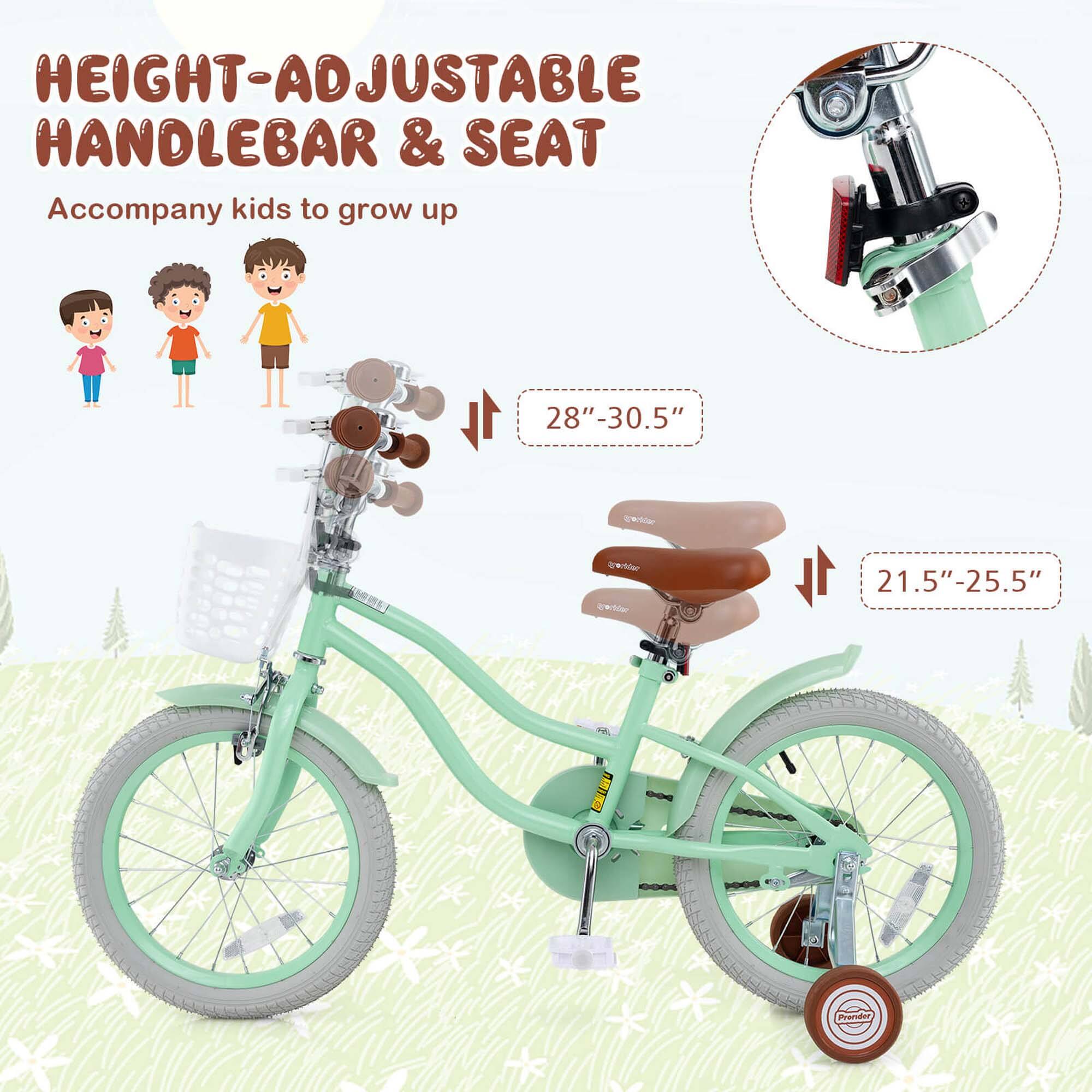 HEIGHT-ADJUSTABLE HANDLEBAR & SEAT  
Accompany kids to grow up  

28"-30.5"  

21.5"-25.5"