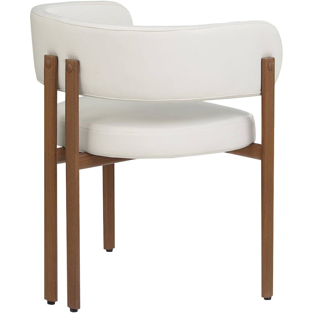 Alt View 4. Meridian Furniture - Gideon Cream Vegan Leather Dining Chair, Set of 2 - Beige.