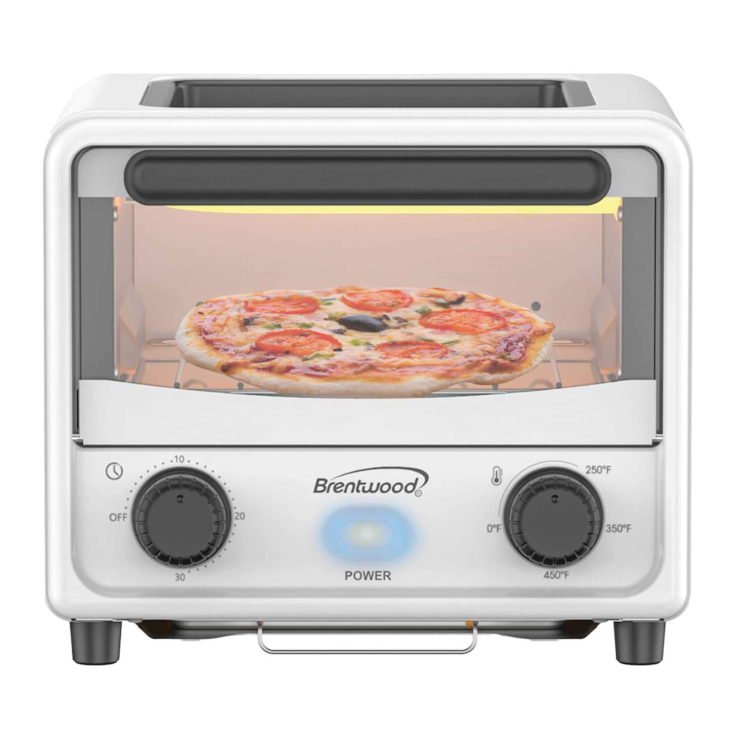Brentwood - Ts-3430w 183-cu. In. (3-l) 500-watt Stainless Steel Mini Toaster Oven - White