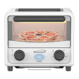 Brentwood - Ts-3430w 183-cu. In. (3-l) 500-watt Stainless Steel Mini Toaster Oven - White