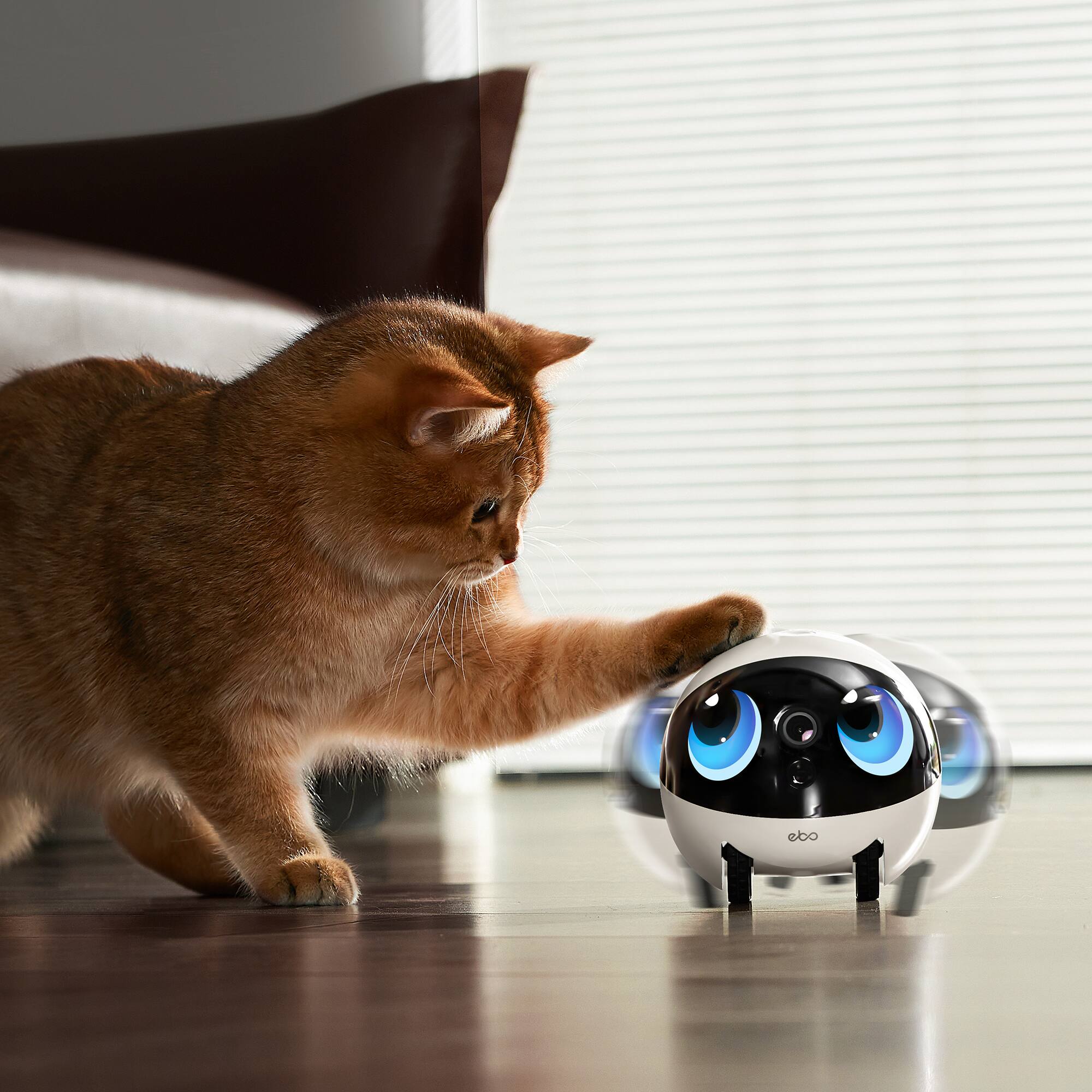 Alt View 13. Enabot - EBO Air 2 Plus FamilyBot with 3K Res, AI Assistant, 2-Way Video, Smart Patrol, 32-GB SD Card, Charging Dock, AC Adapter - Lunar White.