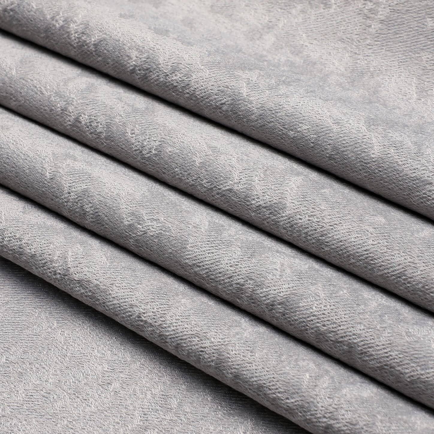 Back. Kate Aurora - Kate Aurora Serena Elegant Jacquard Woven Fabric Shower Curtain - Standard Size - Silver - Silver.