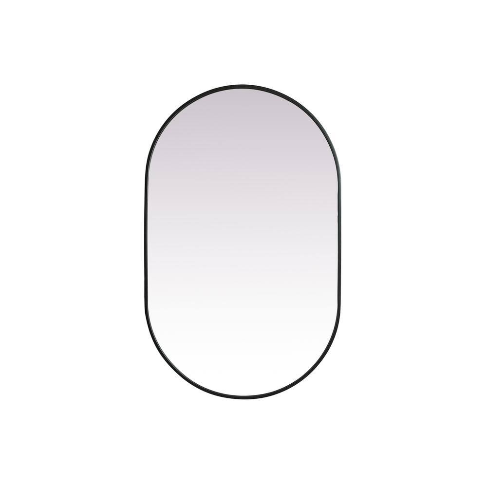 Alt View 7. Elegant Decor - Metal Frame Oval Mirror 30x48 Inch in Black - Black.