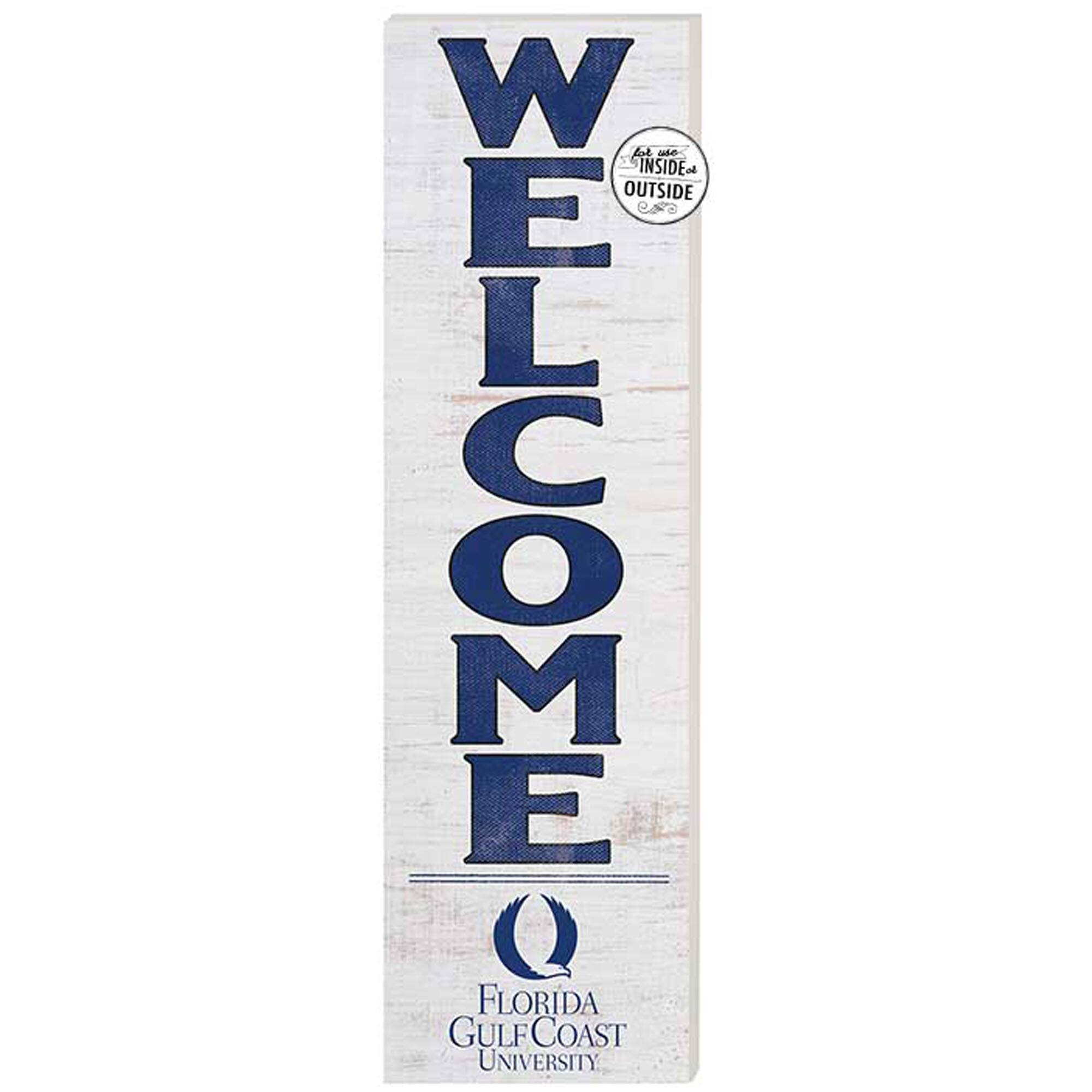 White Florida Gulf Coast Eagles 10'' x 35'' Indoor/Outdoor Welcome Sign