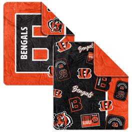 Logo Brands - Cincinnati Bengals 50- x 60- Dream Weave Throw Blanket - Black