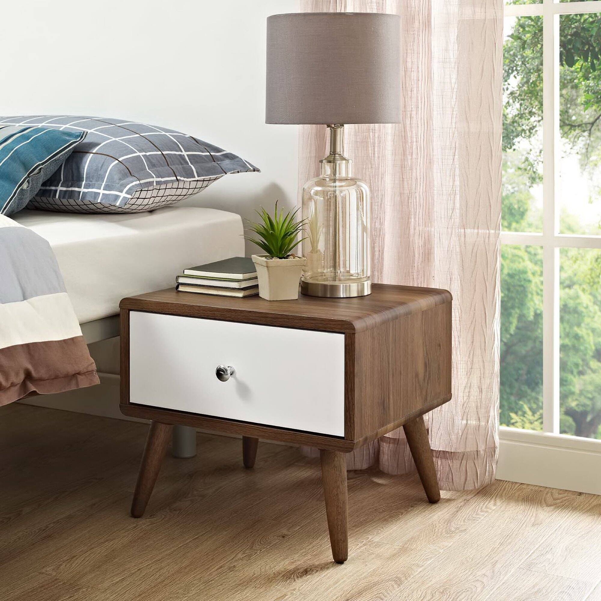 Left. Modway - Transmit Nightstand by Modway - Walnut White.